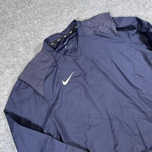 Nike Pullover Jacket Mens Large Navy Blue Coach Baseball Windbreaker CT2688-419